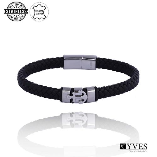 Obrazek Bransoletka męska skórzana BM01666