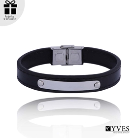 Изображение Bransoleta męska ze stali i skóry BM01635