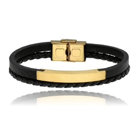 Obrazek Bransoletka męska ze skóry BM97174 b