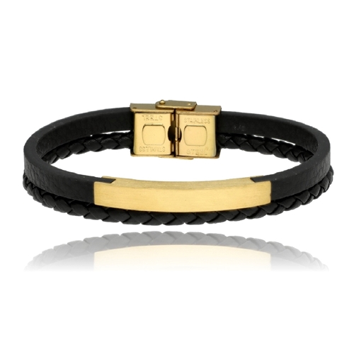 Obrazek Bransoletka męska ze skóry BM97174 b