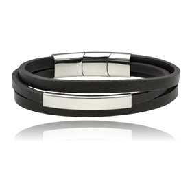 Obrazek Bransoletka męska ze skóry BM97162 b