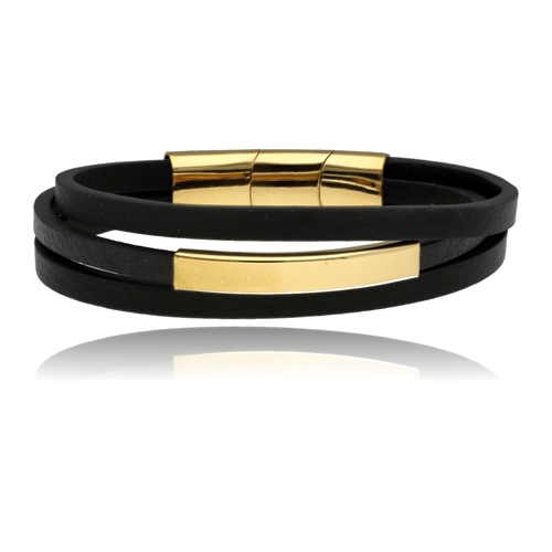 Obrazek Bransoletka męska ze skóry BM97161 b