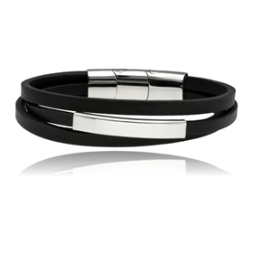 Obrazek Bransoletka męska ze skóry BM97160 b