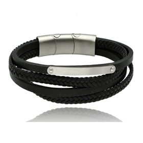 Obrázok pre výrobcu Bransoletka męska ze skóry BM97155 b