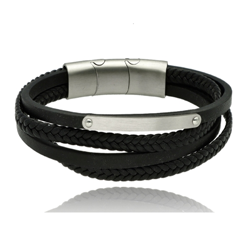 Obrazek Bransoletka męska ze skóry BM97155 b