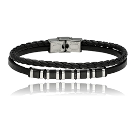 Obrazek Bransoletka męska ze skóry BM97146 b
