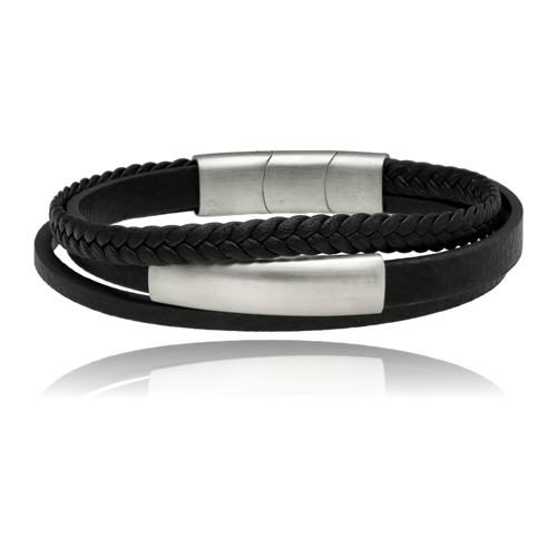 Obrazek Bransoletka męska ze skóry BM97139 b