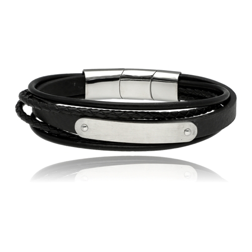 Obrazek Bransoletka męska ze skóry BM97122 b