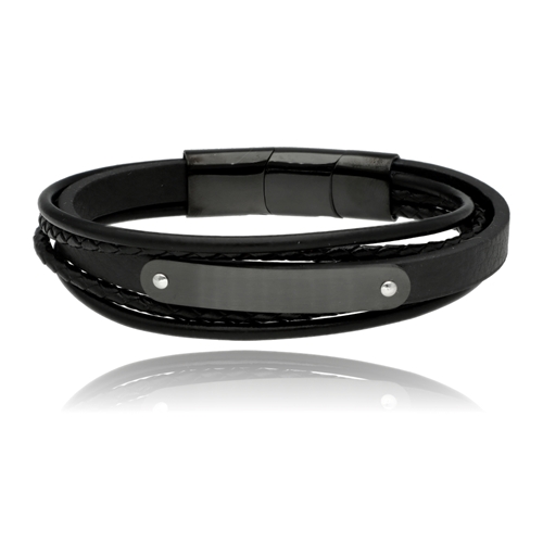 Obrazek Bransoletka męska ze skóry BM97121 b