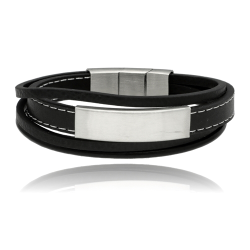 Obrazek Bransoletka męska ze skóry BM97117 b