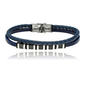 Obrazek Bransoletka męska ze skóry BM97148