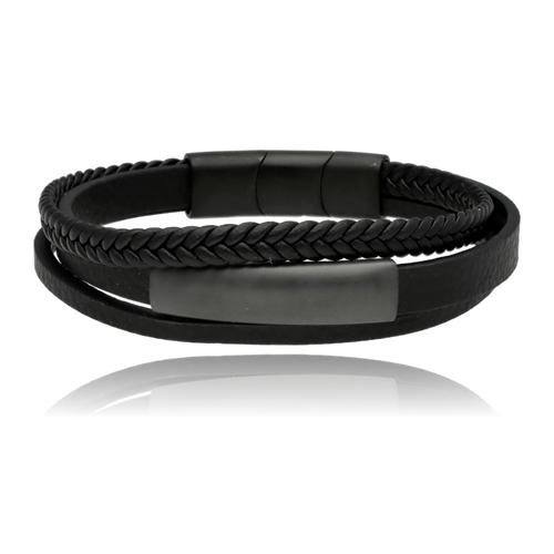 Obrazek Bransoletka męska ze skóry BM97140