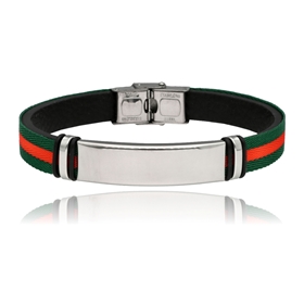 Obrazek Bransoletka męska ze skóry BM97138