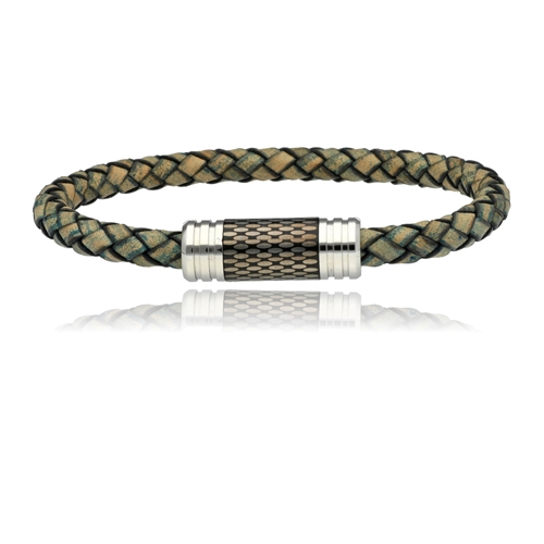 Obrazek Bransoletka męska ze skóry BM97131