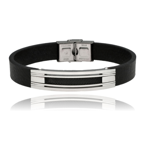 Obrazek Bransoletka męska ze skóry BM97130