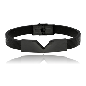 Obrazek Bransoletka męska ze skóry BM97129