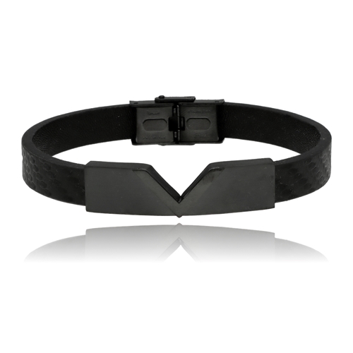 Obrazek Bransoletka męska ze skóry BM97129