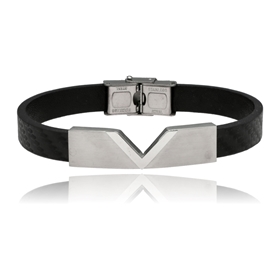 Obrazek Bransoletka męska ze skóry BM97128