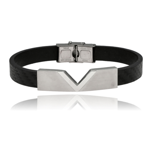 Obrazek Bransoletka męska ze skóry BM97128