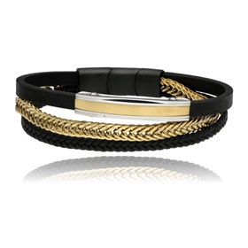 Obrazek Bransoletka męska ze skóry BM97126