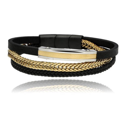 Obrazek Bransoletka męska ze skóry BM97126