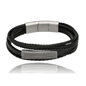 Obrázok pre výrobcu Bransoletka męska ze skóry BM97112