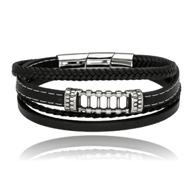 Obrázok pre výrobcu Bransoletka męska ze skóry BM97106