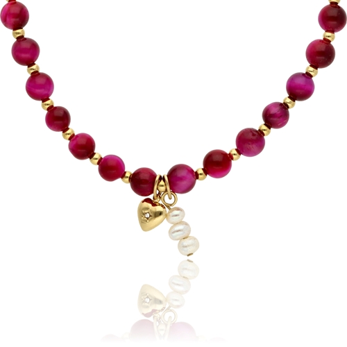 Picture of Naszyjnik z różowym tygrysim okiem N97694