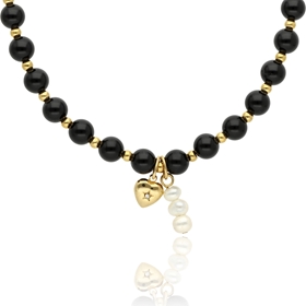 Obrazek Naszyjnik z agatami i perłami N97693