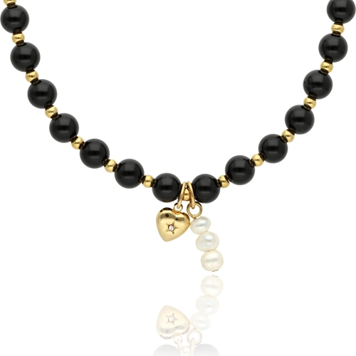 Obrazek Naszyjnik z agatami i perłami N97693