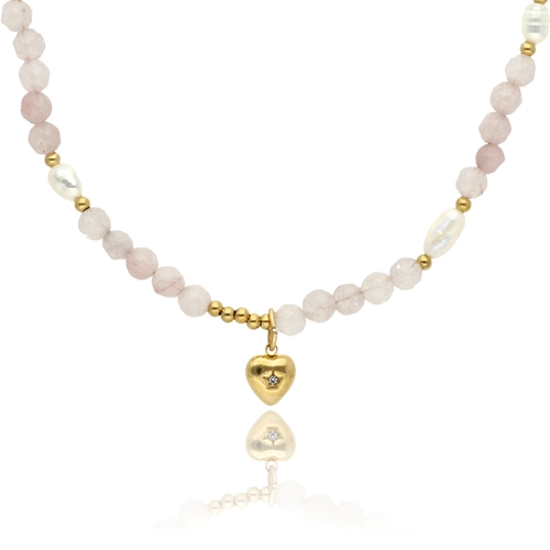 Picture of Naszyjnik z kwarcem i perłami N97688