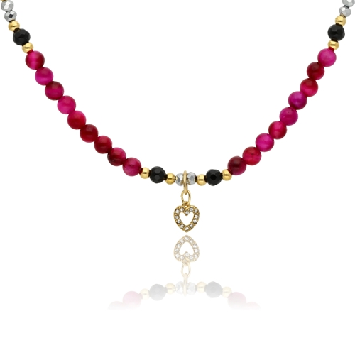 Picture of Naszyjnik z różowym tygrysim okiem N97683