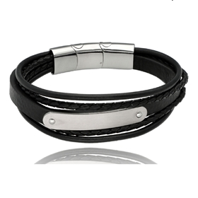 Picture of Bransoletka męska ze skóry BM97122