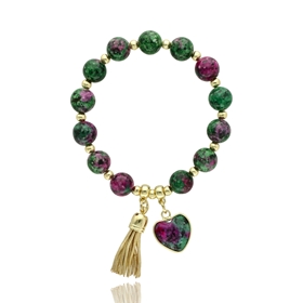 Image de Bransoletka zoisyt z rubinem B97118