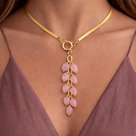 Picture of Naszyjnik z kwarcem różowym N97111