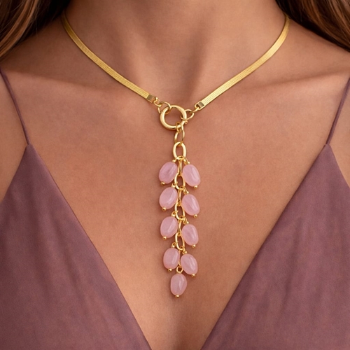 Picture of Naszyjnik z kwarcem różowym N97111