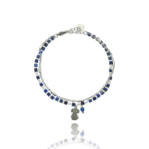 Изображение Bransoletka ze stali z lapisem lazuli B99530a