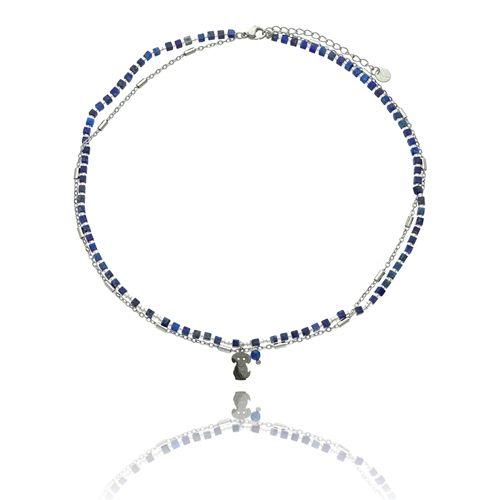 Изображение Naszyjnik ze stali z lapisem lazuli N99530a
