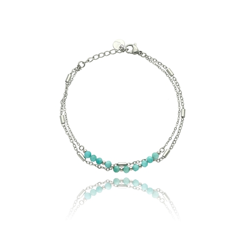 Image sur Bransoletka ze stali z amazonitami B99528a