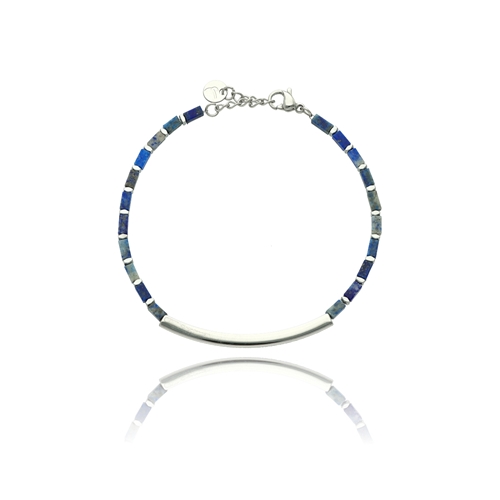 Picture of Bransoletka ze stali z lapisem lazuli B99503a