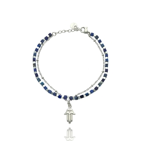 Bild von Bransoletka ze stali z lapisem lazuli B99500a