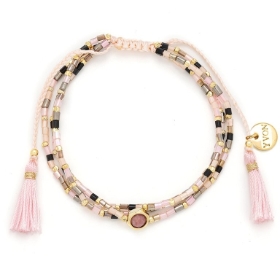 Obrazek Bransoletka MIYUKI z rodonitem B96276
